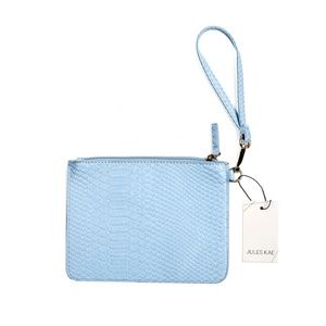Jules Kae Jen Leather Wristlet Clutch Snake